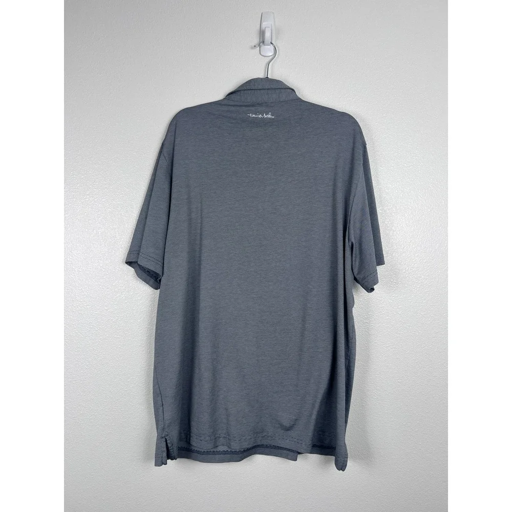 Travis Mathew Mens Short Sleeve Golf Polo Gray Striped Pima Cotton‎ XXL